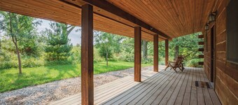 Secluded log cabin at the end of a quiet dead end lane