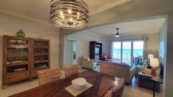 TV, DVD player, foosball, offices