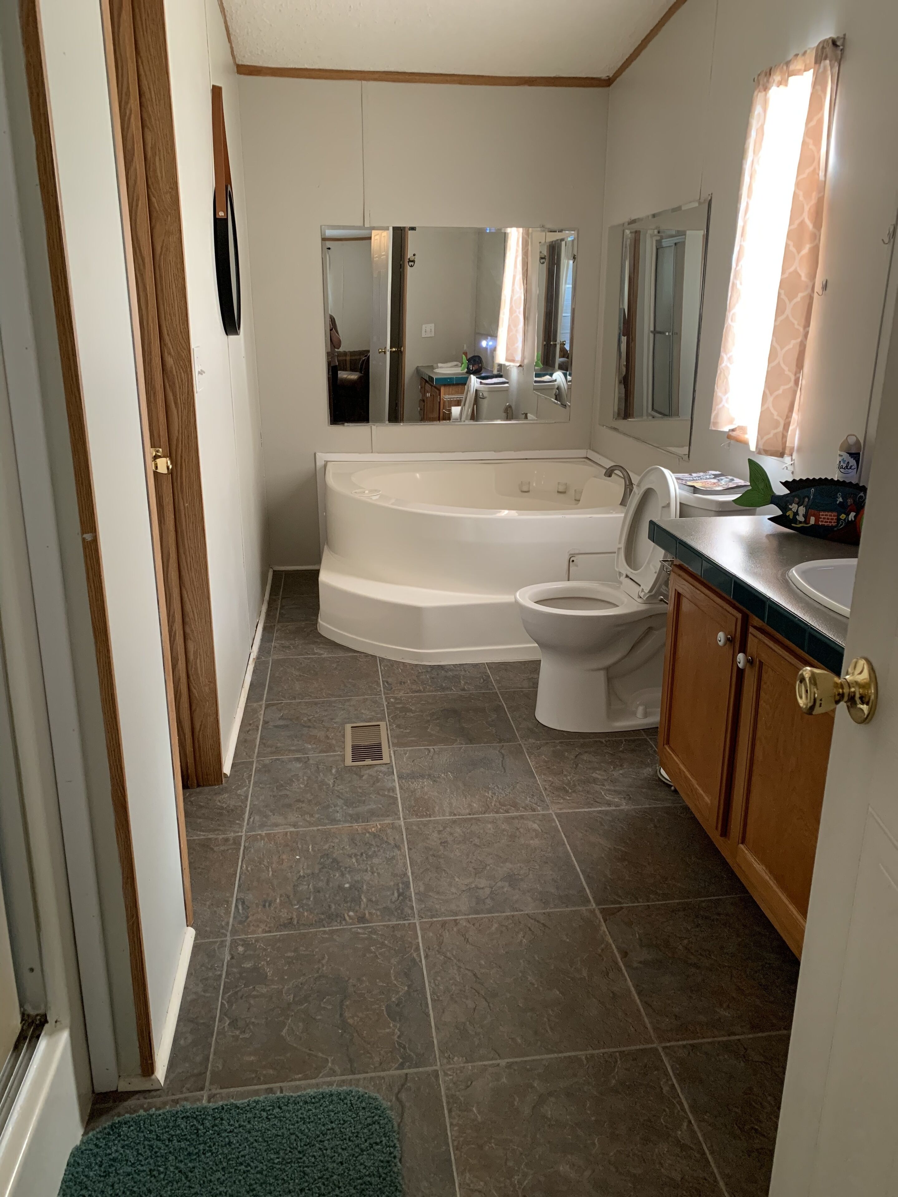 Shower, towels, soap, shampoo
