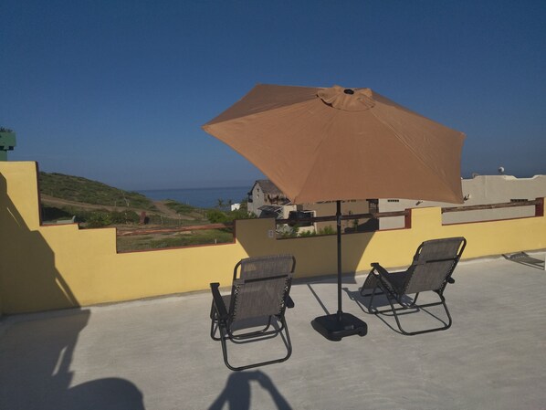 Terrace/patio - Spacious 1-bedroom in a Gavilan, great location w/AC! (Cerritos Beach)