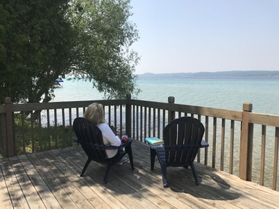 East Torch Lake cottage with beautiful sunsets!