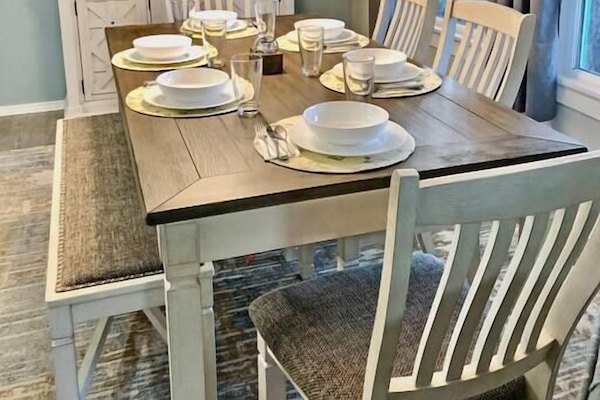 Full set of dishes for serving