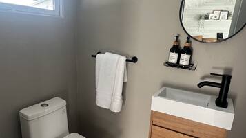 シャワー、ヘアドライヤー、タオル、石鹸