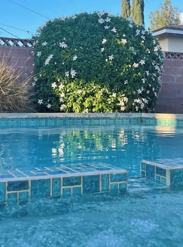 Relaxing 3 Bedroom, 2 Bathrooms. Large backyard, pool, jacuzzi + 2 patios, grill