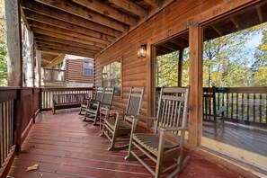 Terrace/patio - Summer Special! Dollywood Cabin with Hot Tub & Games (Sevierville)