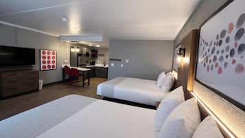 Room, 2 Queen Beds, Non Smoking | Desk, laptop workspace, iron/ironing board, free WiFi