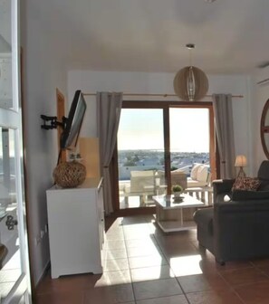 Älytelevisio, DVD-soitin, kirjoja, videokirjasto