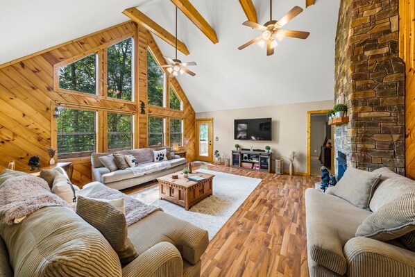 Smart TV, chimenea, videojuegos y libros 