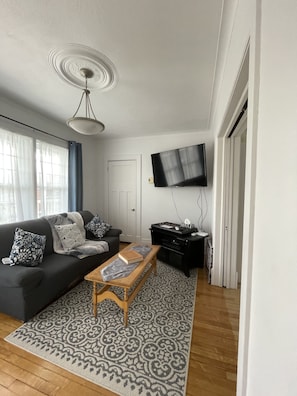 Smart TV, DVD player, books, video library