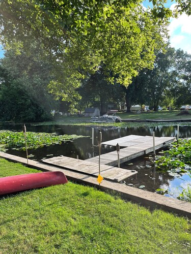 3 bedroom 2 bath renovated A frame on channel to Kuhn lake and the Barbee Chain