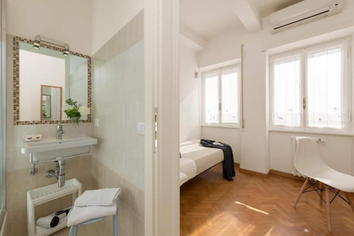 Desk, free WiFi, bed sheets