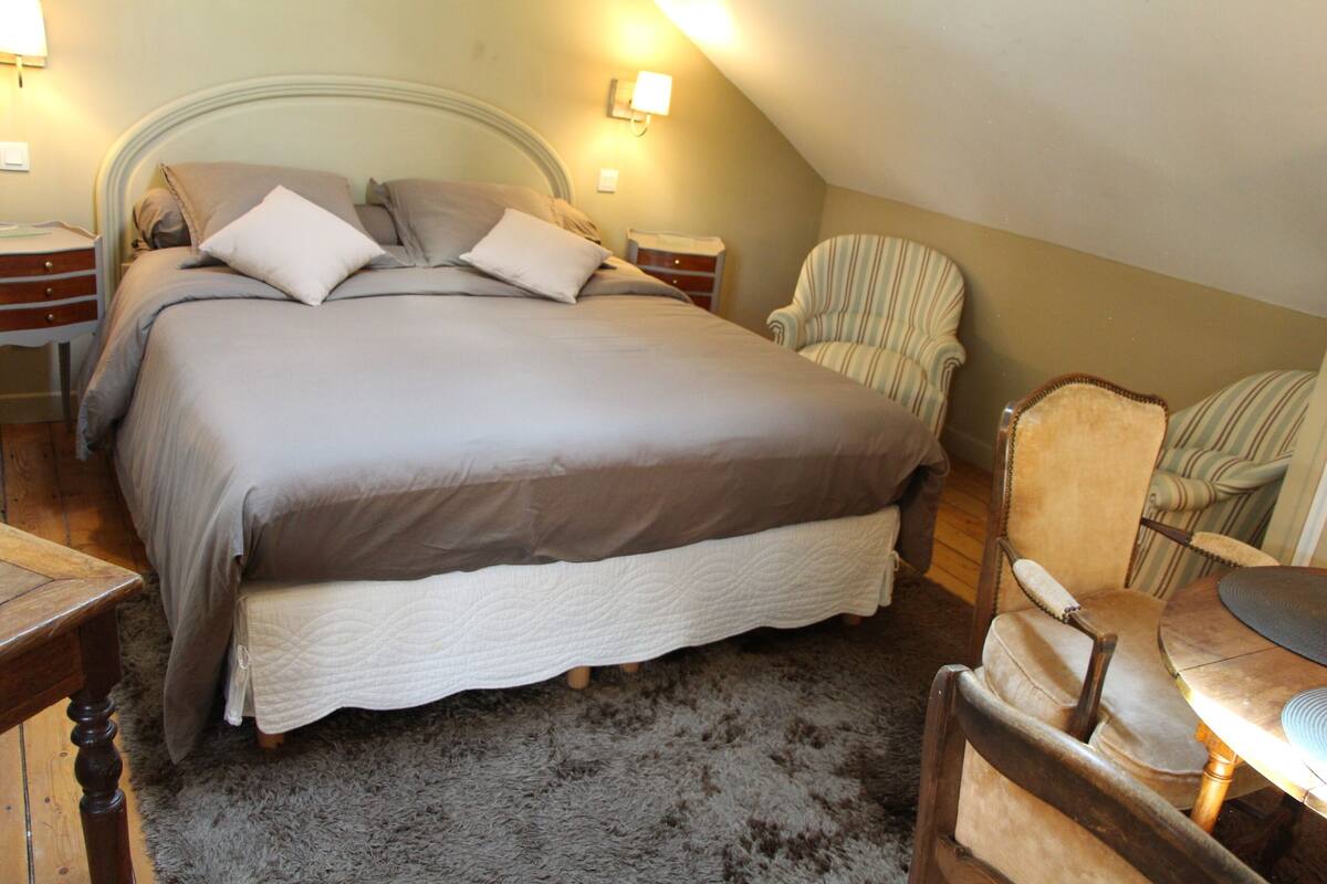 Chambre supérieure double, salle de bain attenante (Côté Mansard) | 1 chambre