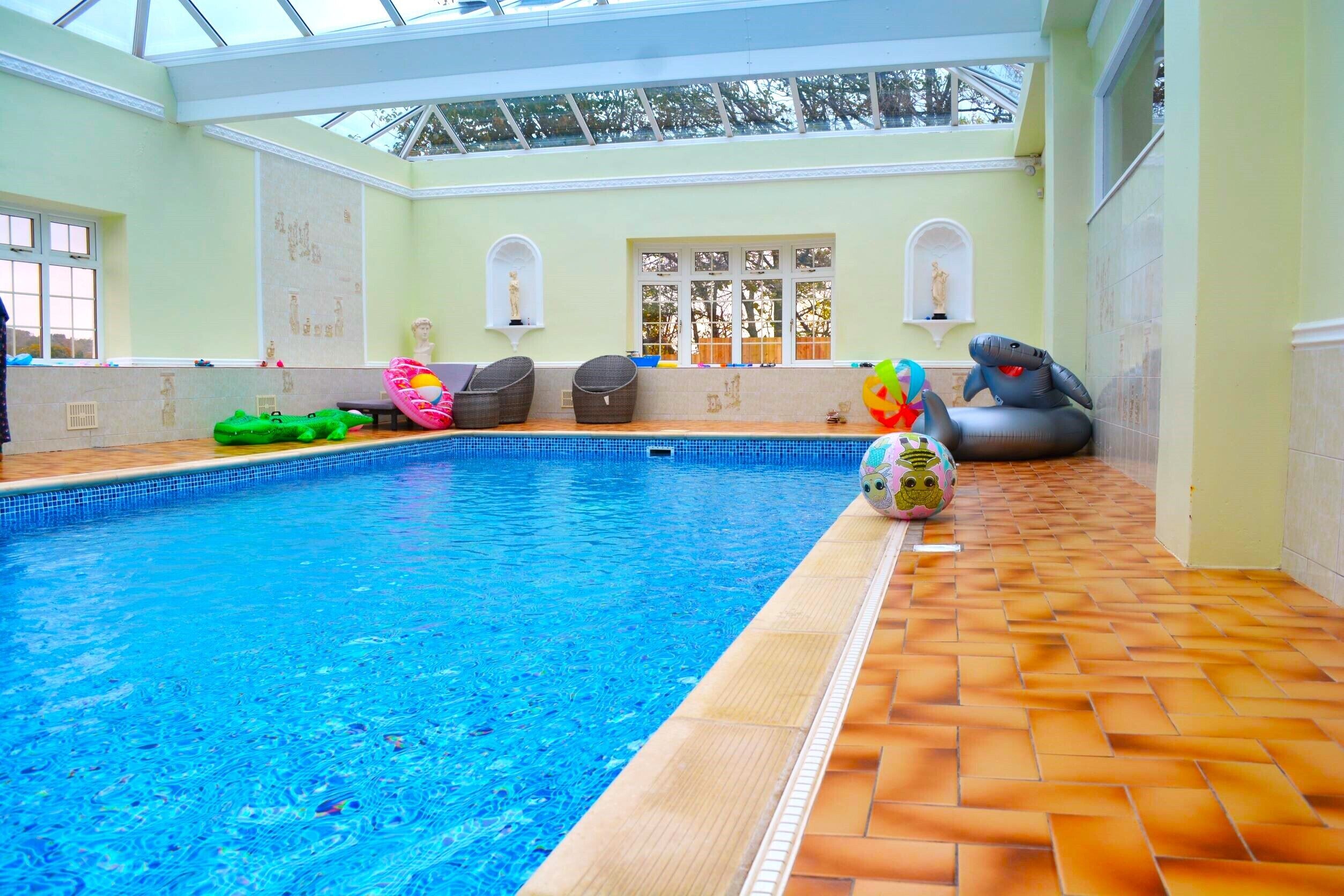 Indoor pool, a heated pool