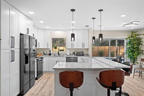 Fridge, microwave, oven, stovetop - Modern, newly remodeled with private heated pool. (Sarasota)