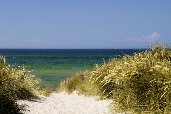 Ranta lähistöllä, aurinkotuoleja