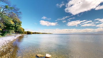 On the beach, beach towels