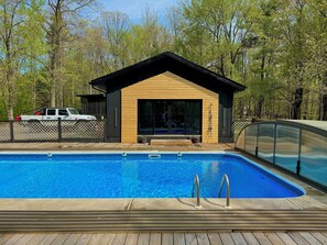 Outdoor pool, a heated pool - Lakeside Home Hot Tub + Heated Pool on Private 5 Acres (Lakeville)