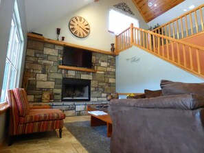 TV, fireplace, stereo