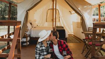 Superior Tent, 2 Queen Beds | Laptop workspace, free WiFi, bed sheets