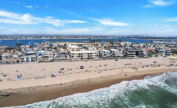 Beach nearby, sun-loungers, beach towels