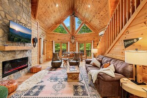 Smart TV, fireplace, video games