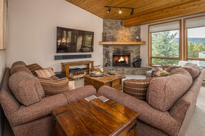 TV, fireplace, stereo