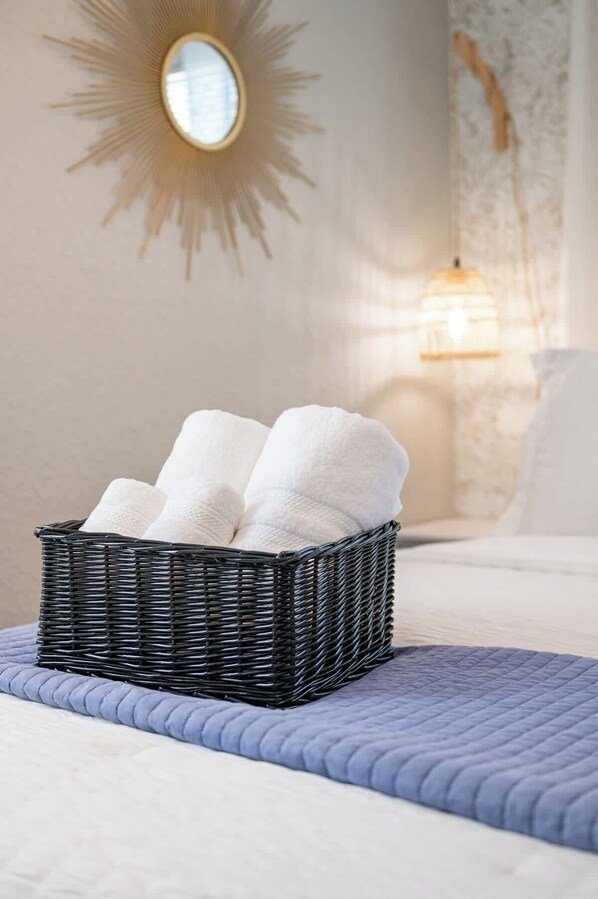 1 bedroom, iron/ironing board, travel crib, WiFi