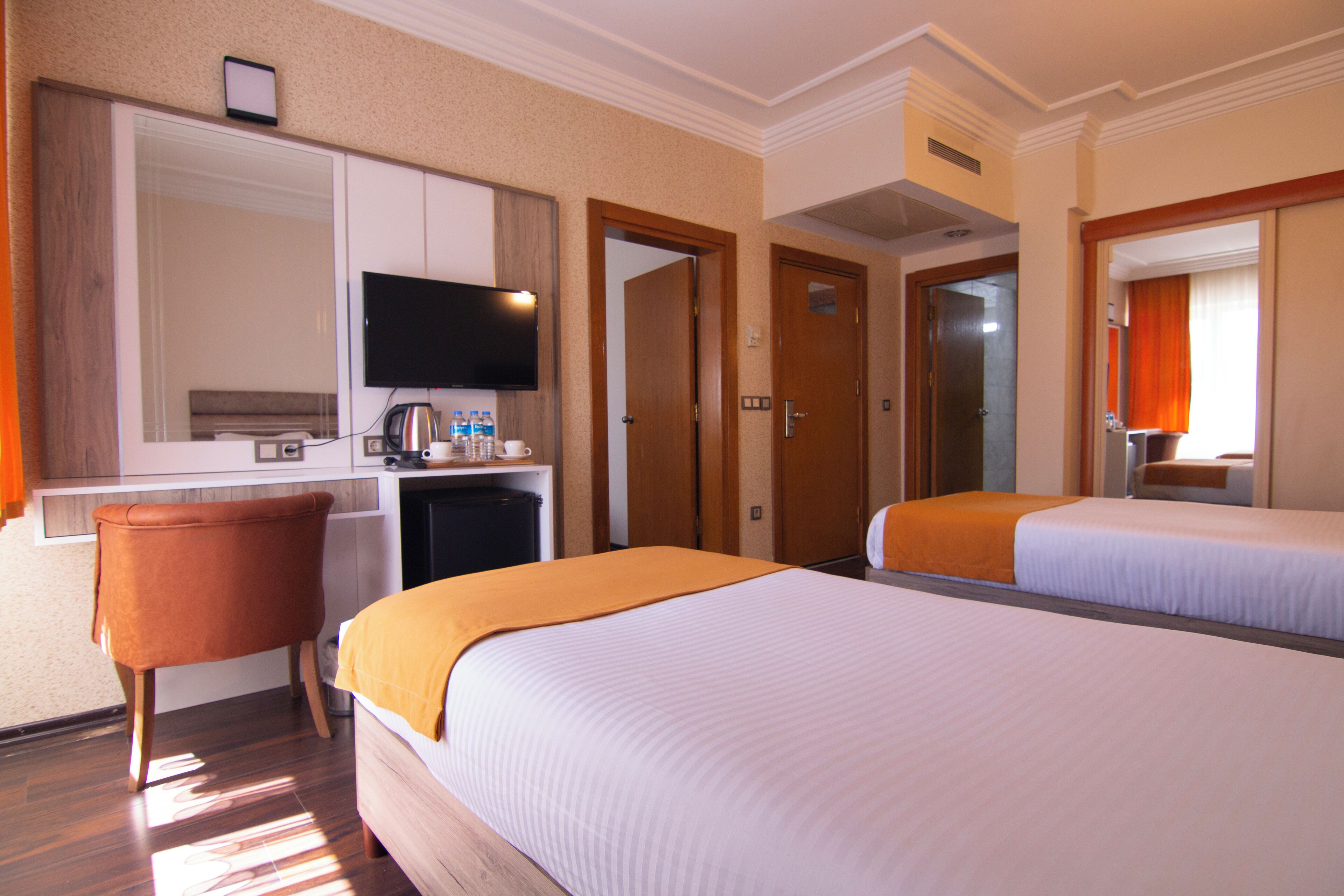 family quadruple room | bathroom | rainfall showerhead, designer toiletries, hair dryer, slippers