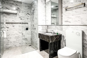 Shower, hydromassage showerhead, hair dryer, bidet