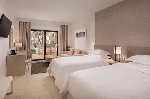 Desk, laptop workspace, free WiFi, bed sheets