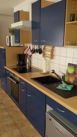 Kühlschrank, Mikrowelle, Ofen, Herdplatte