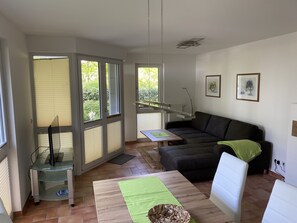 TV, DVD player, stereo