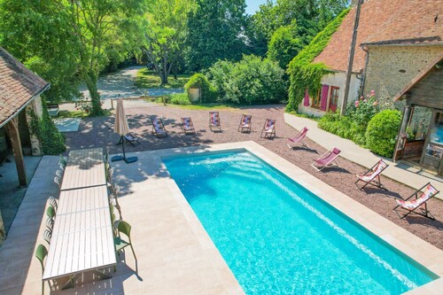 So Villa Passe Vite (72) - Heated pool - Foot - 2h Paris - 30 p.