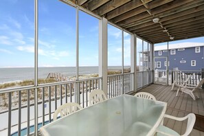 Outdoor dining - 5BR Gulf Front w/Private Pool Near Rock Wall ~ Beach Blessing (Cape San Blas)