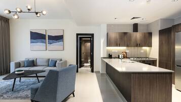 203 | Two bedroom | Living area | 55-inch Smart TV with digital channels, TV