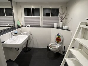 Dusche, Haartrockner, Handtücher