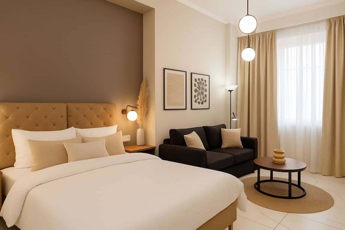 Suite monolocale Deluxe | 1 camera, biancheria da letto di alta qualità, copriletto in piuma