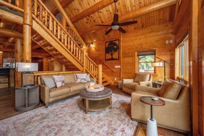 Smart-tv, een open haard en een dvd-speler