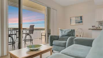 Premier Apartment, Balcony, Bay View | Living area | 32-inch LED TV with digital channels, TV