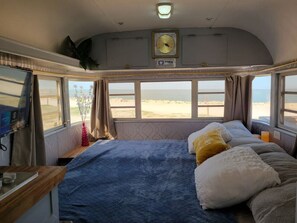 1 bedroom, desk, iron/ironing board, travel cot