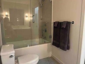 Hair dryer, towels, soap, shampoo - GORGEOUS 2 BR on MAIN #1 (Greenville)
