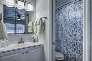 Free toiletries, hair dryer, towels