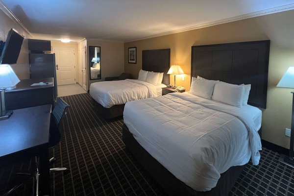 Habitación estándar, 2 camas de matrimonio, no fumadores | Escritorio, tabla de planchar con plancha, wifi gratis y ropa de cama