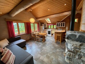 Fireplace, DVD player