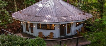 Whimsical Mountain Roundhouse Among the Trees