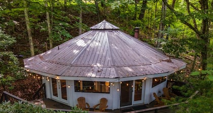Whimsical Mountain Roundhouse Among the Trees