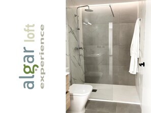 Dusche, Haartrockner, Bidet, Handtücher