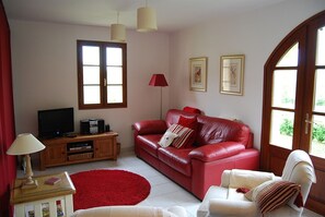 TV connectée, lecteur de DVD, livres, vidéothèque