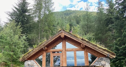 Big Cabin sleeps 2-9 people, open fire place, view of the Sognefjord