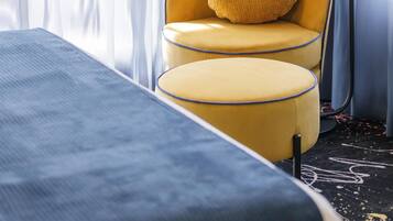 In-room safe, desk, laptop workspace, blackout curtains